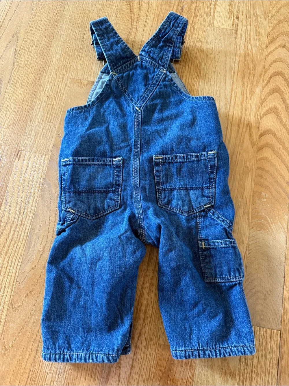 Baby Gap Boys Denim Lined Overalls Size 6-12 Months